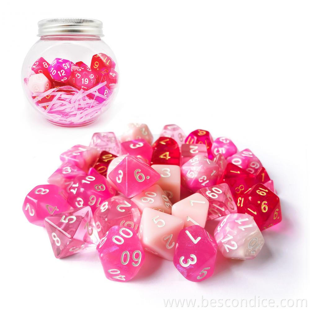 Pink Blossom Dnd Dice 35pcs Set 1 Pink Blossom Dnd Dice 35pcs Set 1
